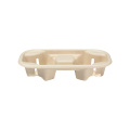 Environmentally Takeaway Coffee Milk Tea Bagasse Glass Cup Tray Holders For Tea